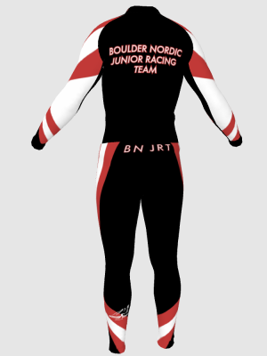 Podiumwear Unisex Silver Two-Piece Race Suit (Nordic Skiing) Back View