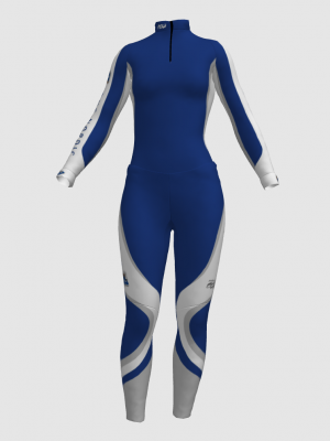 Podiumwear Women's Silver Two-Piece Race Suit