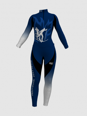 Podiumwear Women's Silver Two-Piece Race Suit