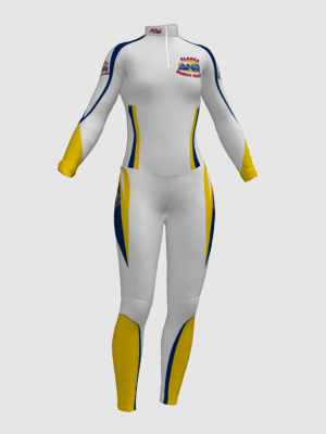 Podiumwear Women's Silver Two-Piece Race Suit