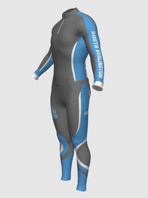 Podiumwear Unisex Silver Two-Piece Race Suit