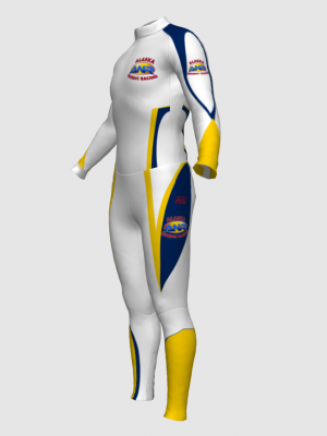 Podiumwear Unisex Silver Two-Piece Race Suit