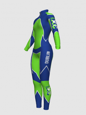 Podiumwear Women's Silver Two-Piece Race Suit