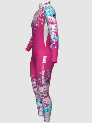 Podiumwear Women's Silver Two-Piece Race Suit