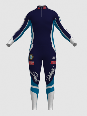 Podiumwear Unisex Silver Two-Piece Race Suit