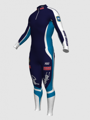 Podiumwear Unisex Silver Two-Piece Race Suit