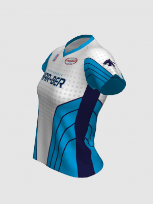 Podiumwear Women's Silver Short Sleeve MTB Jersey - NEW FABRIC 2025!
