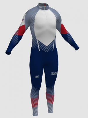 Podiumwear Unisex Silver Two-Piece Race Suit