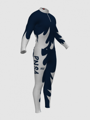 Podiumwear Unisex Silver Two-Piece Race Suit