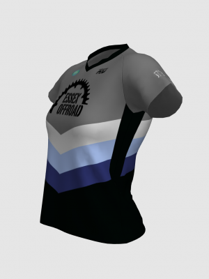 Podiumwear Women's Silver Short Sleeve MTB Jersey - NEW FABRIC 2025!