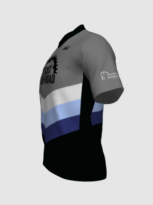 Podiumwear Men's Silver Short Sleeve MTB Jersey - New Fabric 2025!