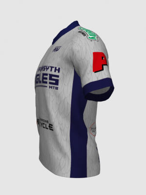 Podiumwear Men's Silver Short Sleeve MTB Jersey - New Fabric 2025!