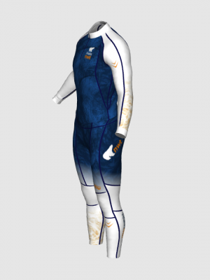 Podiumwear Unisex Gold Two-Piece Race Suit