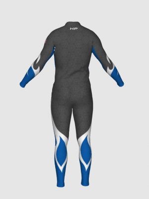 Podiumwear Unisex Silver Two-Piece Race Suit