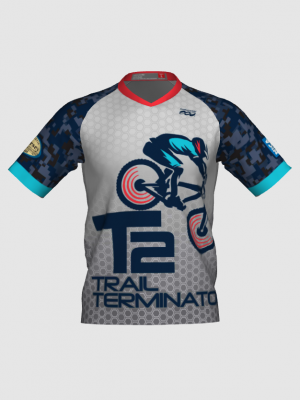 Podiumwear Men's Silver Short Sleeve MTB Jersey - New Fabric 2025!