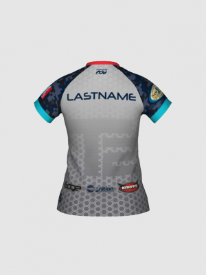 Podiumwear Women's Silver Short Sleeve MTB Jersey - NEW FABRIC 2025!