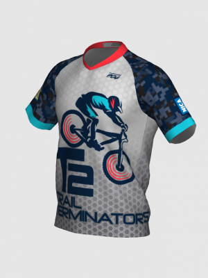 Podiumwear Men's Silver Short Sleeve MTB Jersey - New Fabric 2025!