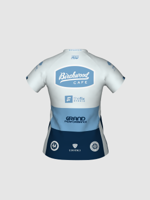Podiumwear Women's Silver Short Sleeve MTB Jersey - NEW FABRIC 2025!