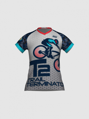 Podiumwear Women's Silver Short Sleeve MTB Jersey - NEW FABRIC 2025!