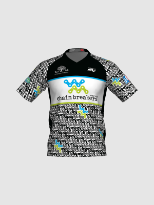 Podiumwear Men's Silver Short Sleeve MTB Jersey - New Fabric 2025!