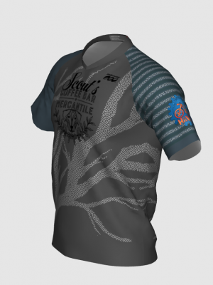 Podiumwear Men's Silver Short Sleeve MTB Jersey - New Fabric 2025!