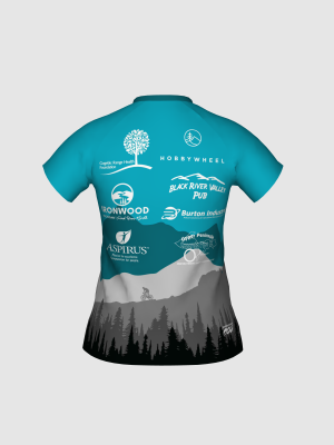 Podiumwear Women's Silver Short Sleeve MTB Jersey - NEW FABRIC 2025!