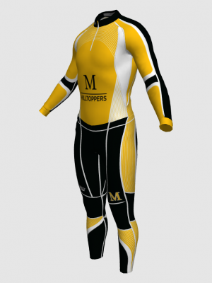 Podiumwear Unisex Gold Two-Piece Race Suit