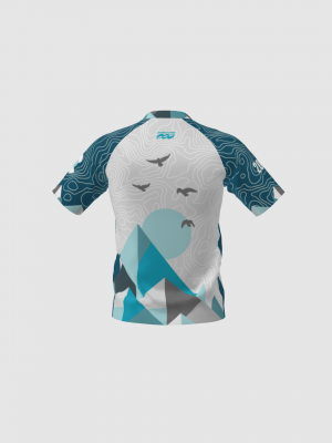 Podiumwear Men's Silver Short Sleeve MTB Jersey - New Fabric 2025!