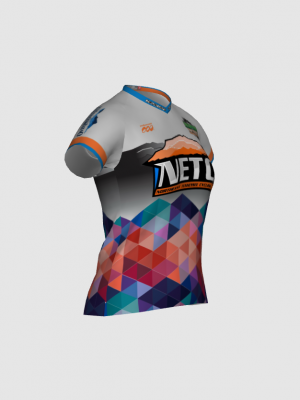 Podiumwear Women's Silver Short Sleeve MTB Jersey - NEW FABRIC 2025!