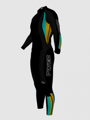 Podiumwear Unisex Gold Two-Piece Race Suit
