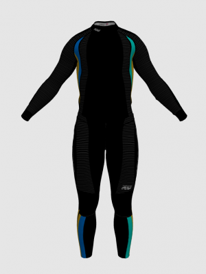 Podiumwear Unisex Gold Two-Piece Race Suit