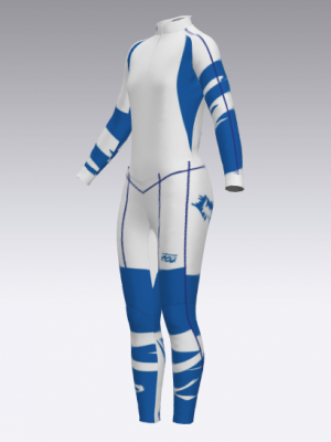 Podiumwear Women's Silver Two-Piece Race Suit