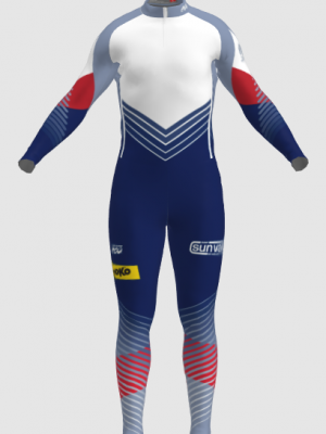 Podiumwear Unisex Silver Two-Piece Race Suit