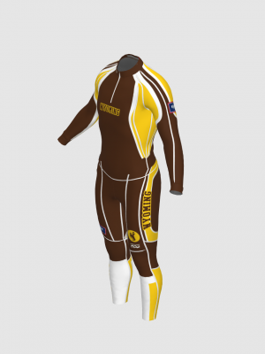 Podiumwear Unisex Gold Two-Piece Race Suit