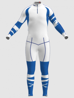 Podiumwear Unisex Silver Two-Piece Race Suit