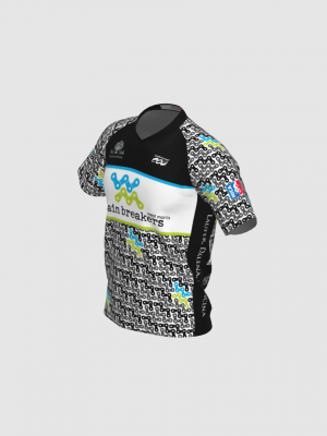 Podiumwear Men's Silver Short Sleeve MTB Jersey - New Fabric 2025!