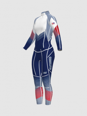 Podiumwear Women's Gold Two-Piece Race Suit