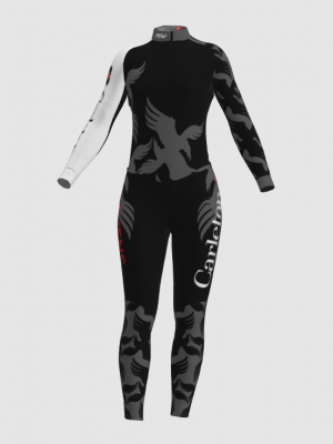 Podiumwear Women's Silver Two-Piece Race Suit