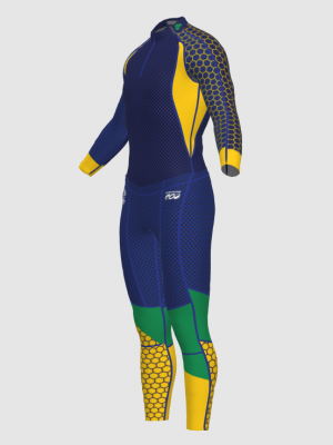 Podiumwear Unisex Gold Two-Piece Race Suit