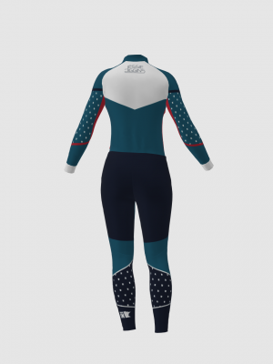 Podiumwear Women's Silver Two-Piece Race Suit