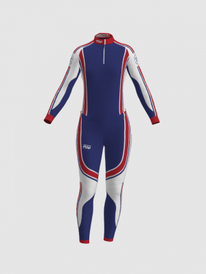 Podiumwear Women's Silver Two-Piece Race Suit