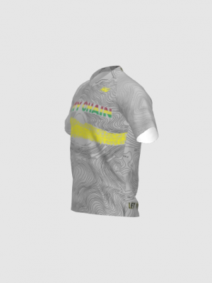 Podiumwear Men's Silver Short Sleeve MTB Jersey - New Fabric 2025!