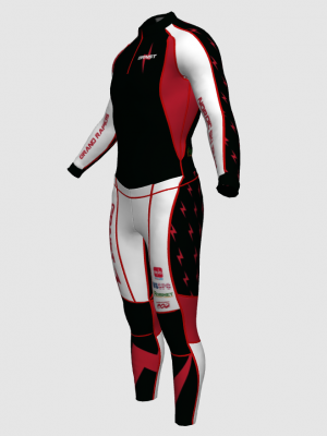 Podiumwear Unisex Gold Two-Piece Race Suit