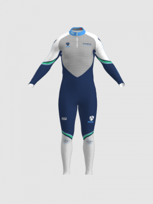 Podiumwear Unisex Silver Two-Piece Race Suit