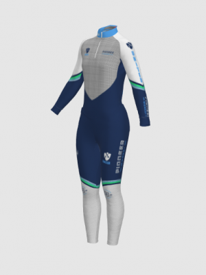 Podiumwear Women's Silver Two-Piece Race Suit