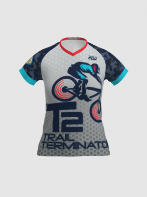 Podiumwear Women's Silver Short Sleeve MTB Jersey - NEW FABRIC 2025!
