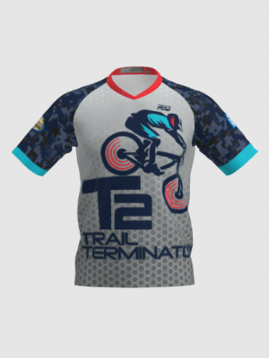 Podiumwear Men's Silver Short Sleeve MTB Jersey - New Fabric 2025!