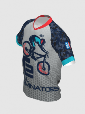 Podiumwear Men's Silver Short Sleeve MTB Jersey - New Fabric 2025!