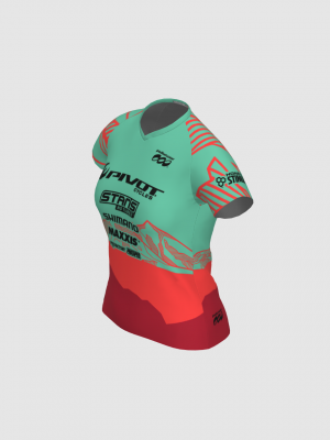 Podiumwear Women's Silver Short Sleeve MTB Jersey - NEW FABRIC 2025!