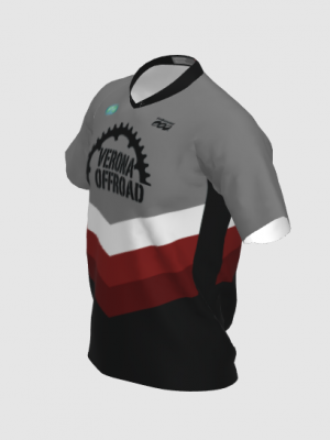 Podiumwear Men's Silver Short Sleeve MTB Jersey - New Fabric 2025!